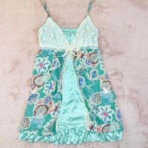 Pavot Cing Japanese Y2K Lace Bust Mini Dress Ribbon Babydoll Womens S M